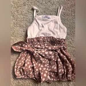 Baby Girls animal print, color block romper